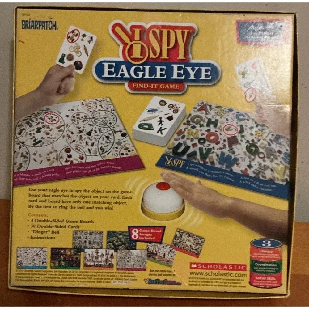 2018 I Spy Eagle Eye Scholastic Board Game Briarpatch Inc Ages 5+ Missing 1 Card